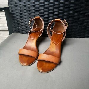 Elegant Cognac Vegan Leather Sandals